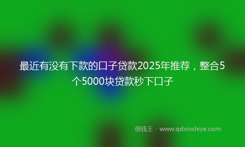 最近有没有下款的口子贷款2025年推荐，整合5个5000块贷款秒下口子