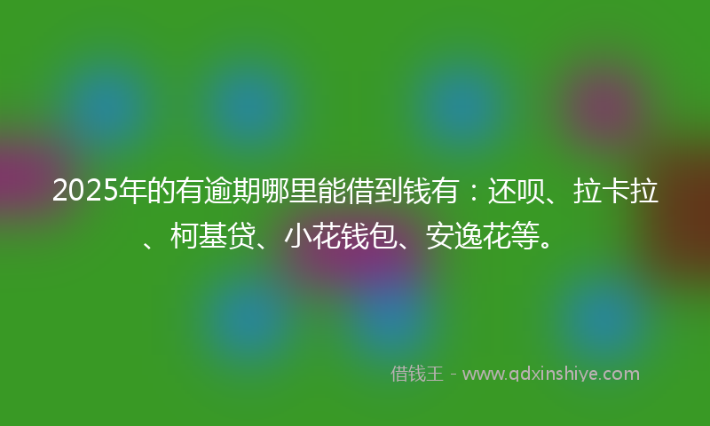 2025年的有逾期哪里能借到钱有：还呗、拉卡拉、柯基贷、小花钱包、安逸花等。