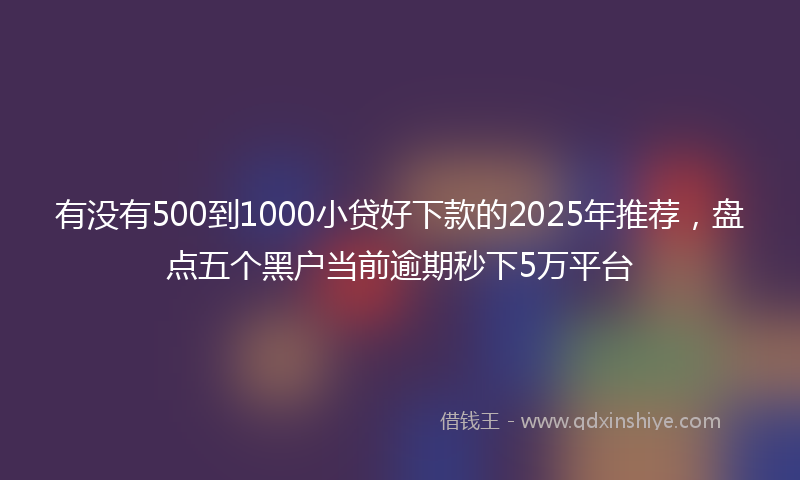 有没有500到1000小贷好下款的2025年推荐，盘点五个黑户当前逾期秒下5万平台
