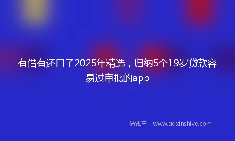 有借有还口子2025年精选，归纳5个19岁贷款容易过审批的app