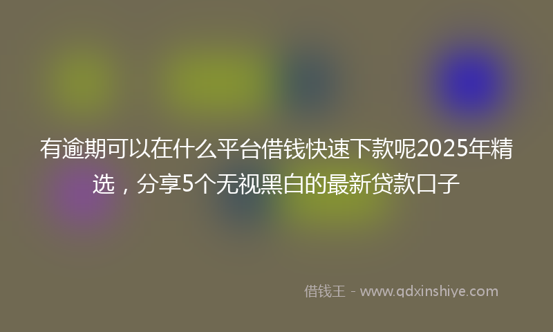 有逾期可以在什么平台借钱快速下款呢2025年精选,分享5个无视黑白的最新贷款口子