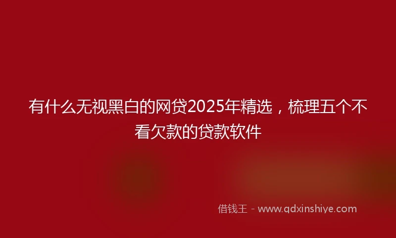 有什么无视黑白的网贷2025年精选，梳理五个不看欠款的贷款软件