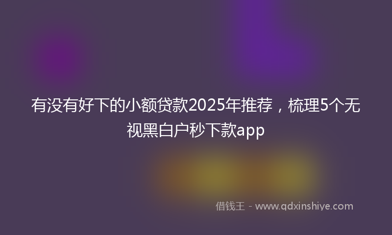 有没有好下的小额贷款2025年推荐，梳理5个无视黑白户秒下款app