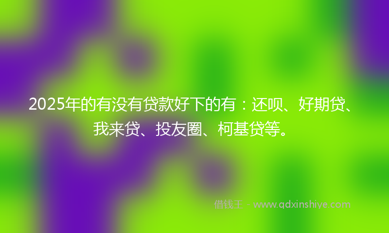2025年的有没有贷款好下的有：还呗、好期贷、我来贷、投友圈、柯基贷等。