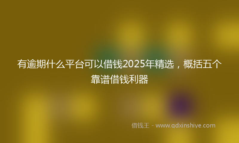 有逾期什么平台可以借钱2025年精选，概括五个靠谱借钱利器