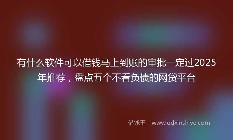 有什么软件可以借钱马上到账的审批一定过2025年推荐，盘点五个不看负债的网贷平台