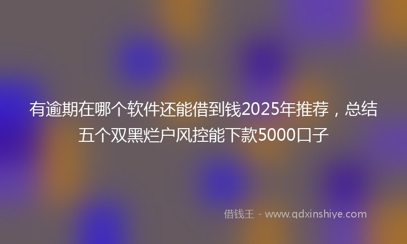 有逾期在哪个软件还能借到钱2025年推荐，总结五个双黑烂户风控能下款5000口子