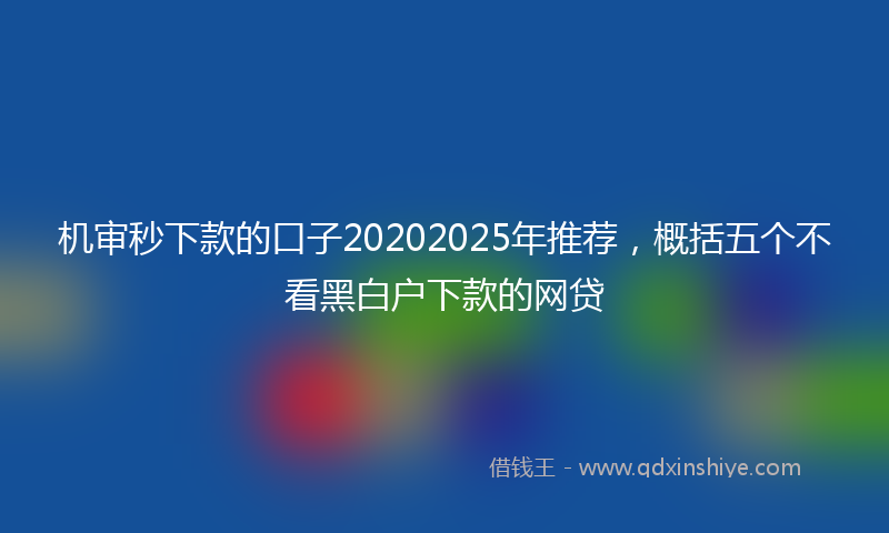 机审秒下款的口子20202025年推荐，概括五个不看黑白户下款的网贷