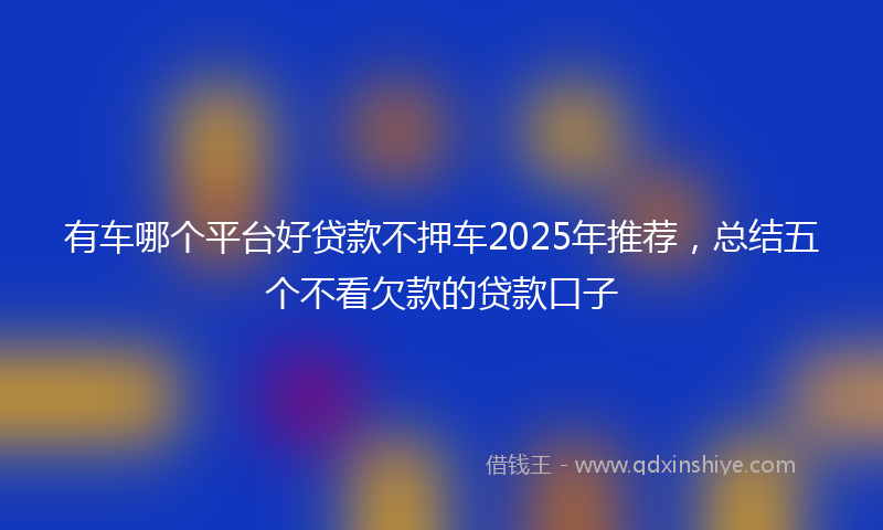 有车哪个平台好贷款不押车2025年推荐，总结五个不看欠款的贷款口子