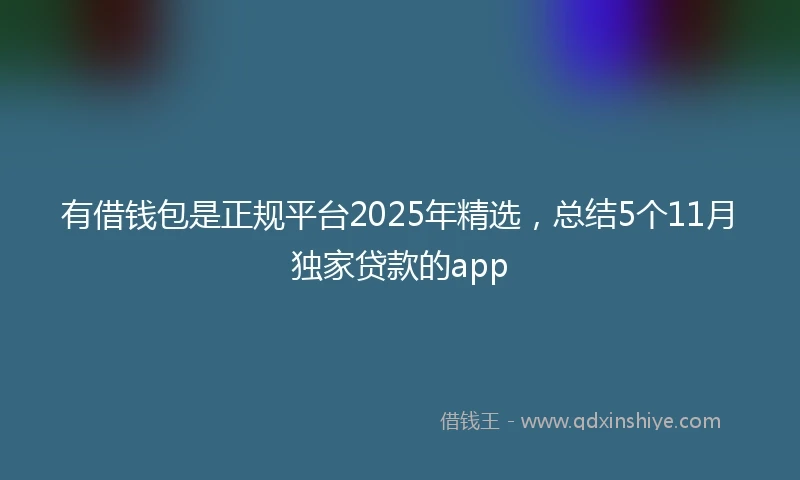 有借钱包是正规平台2025年精选，总结5个11月独家贷款的app