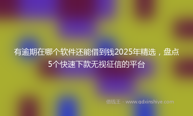 有逾期在哪个软件还能借到钱2025年精选，盘点5个快速下款无视征信的平台