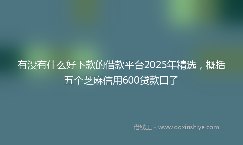 有没有什么好下款的借款平台2025年精选，概括五个芝麻信用600贷款口子