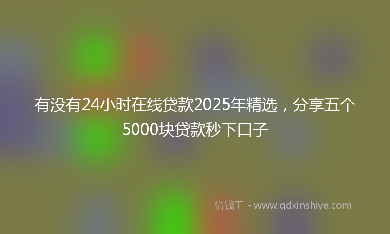 有没有24小时在线贷款2025年精选，分享五个5000块贷款秒下口子