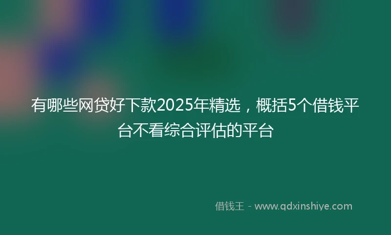 有哪些网贷好下款2025年精选，概括5个借钱平台不看综合评估的平台