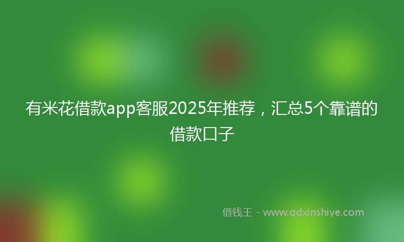 有米花借款app客服2025年推荐，汇总5个靠谱的借款口子