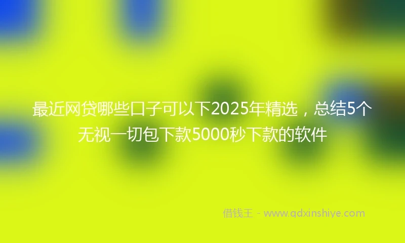 最近网贷哪些口子可以下2025年精选，总结5个无视一切包下款5000秒下款的软件
