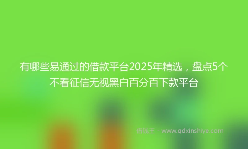有哪些易通过的借款平台2025年精选，盘点5个不看征信无视黑白百分百下款平台