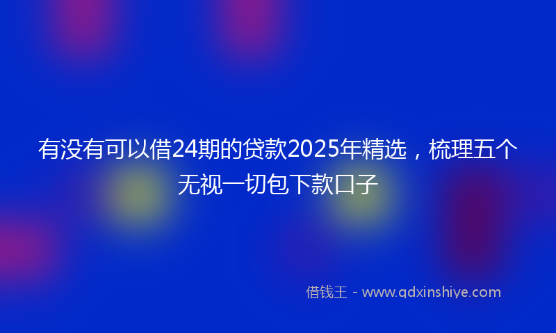 有没有可以借24期的贷款2025年精选，梳理五个无视一切包下款口子