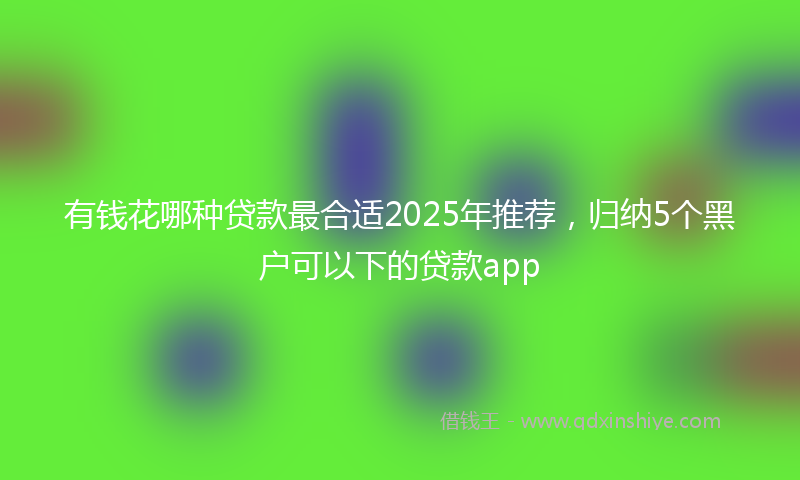 有钱花哪种贷款最合适2025年推荐，归纳5个黑户可以下的贷款app