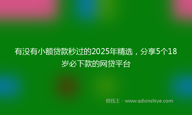 有没有小额贷款秒过的2025年精选，分享5个18岁必下款的网贷平台
