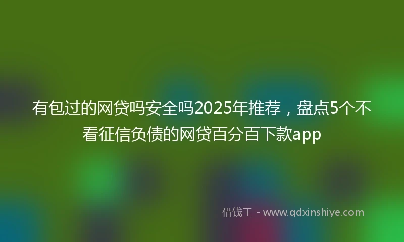 有包过的网贷吗安全吗2025年推荐，盘点5个不看征信负债的网贷百分百下款app