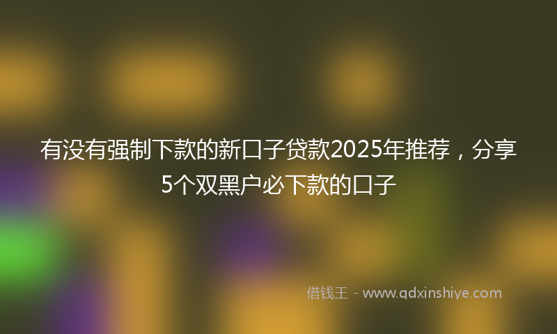 有没有强制下款的新口子贷款2025年推荐，分享5个双黑户必下款的口子