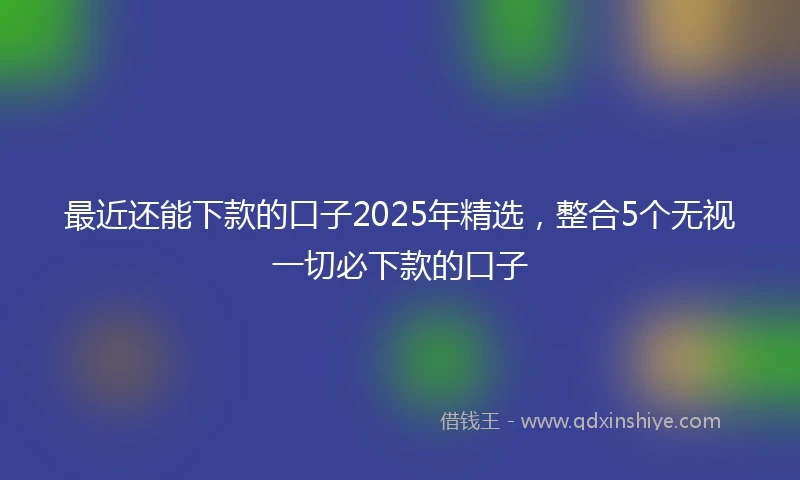 最近还能下款的口子2025年精选，整合5个无视一切必下款的口子