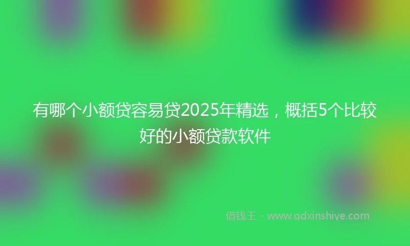 有哪个小额贷容易贷2025年精选，概括5个比较好的小额贷款软件