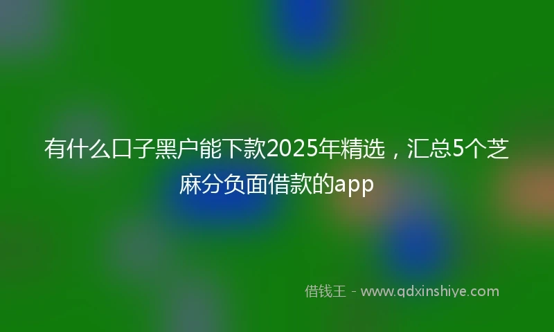 有什么口子黑户能下款2025年精选，汇总5个芝麻分负面借款的app