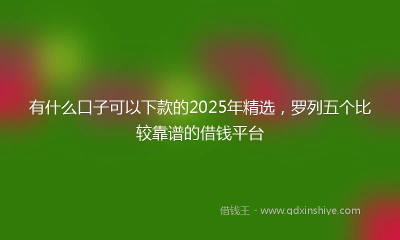 有什么口子可以下款的2025年精选，罗列五个比较靠谱的借钱平台
