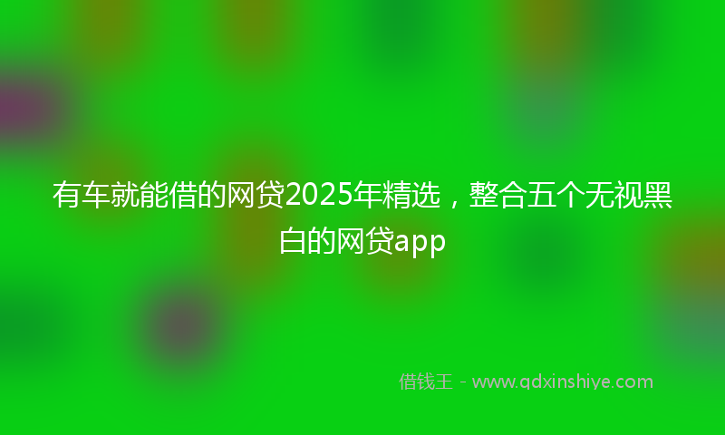 有车就能借的网贷2025年精选,整合五个无视黑白的网贷app