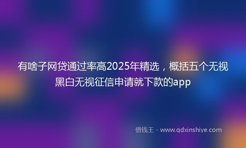 有啥子网贷通过率高2025年精选，概括五个无视黑白无视征信申请就下款的app