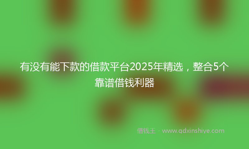 有没有能下款的借款平台2025年精选，整合5个靠谱借钱利器