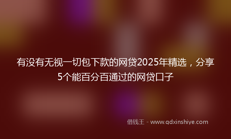 有没有无视一切包下款的网贷2025年精选，分享5个能百分百通过的网贷口子