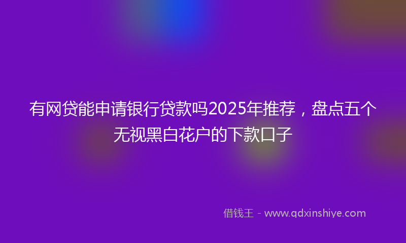 有网贷能申请银行贷款吗2025年推荐，盘点五个无视黑白花户的下款口子