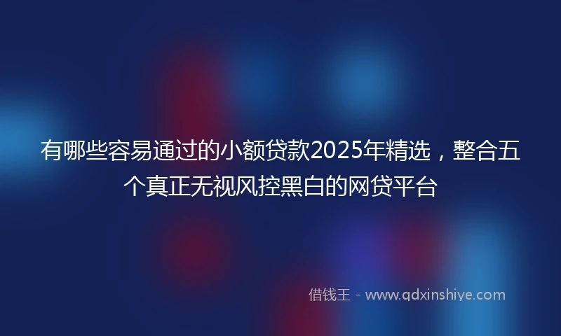 有哪些容易通过的小额贷款2025年精选,整合五个真正无视风控黑白的网贷平台