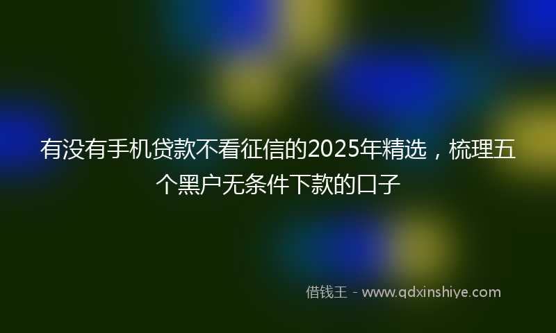 有没有手机贷款不看征信的2025年精选，梳理五个黑户无条件下款的口子