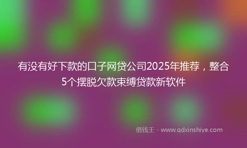有没有好下款的口子网贷公司2025年推荐，整合5个摆脱欠款束缚贷款新软件
