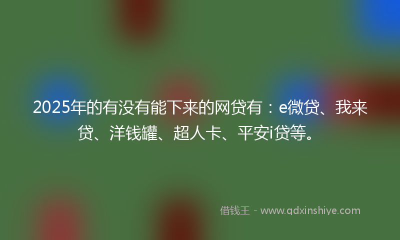 2025年的有没有能下来的网贷有：e微贷、我来贷、洋钱罐、超人卡、平安i贷等。