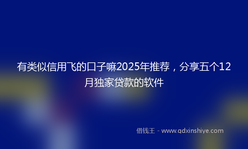 有类似信用飞的口子嘛2025年推荐，分享五个12月独家贷款的软件