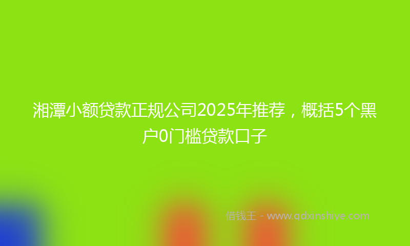 湘潭小额贷款正规公司2025年推荐，概括5个黑户0门槛贷款口子