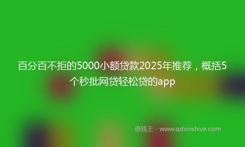 百分百不拒的5000小额贷款2025年推荐，概括5个秒批网贷轻松贷的app