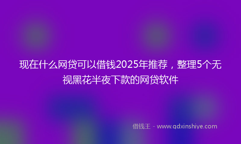 现在什么网贷可以借钱2025年推荐，整理5个无视黑花半夜下款的网贷软件