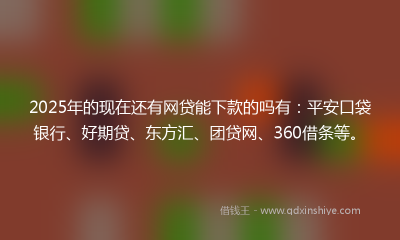 2025年的现在还有网贷能下款的吗有：平安口袋银行、好期贷、东方汇、团贷网、360借条等。