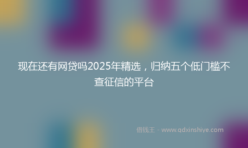 现在还有网贷吗2025年精选，归纳五个低门槛不查征信的平台