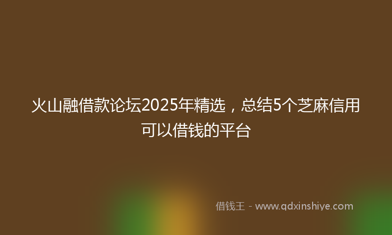 火山融借款论坛2025年精选，总结5个芝麻信用可以借钱的平台