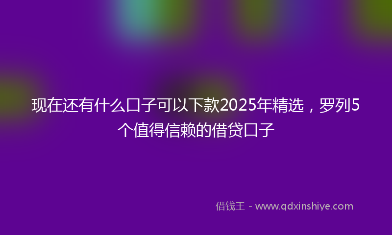 现在还有什么口子可以下款2025年精选,罗列5个值得信赖的借贷口子