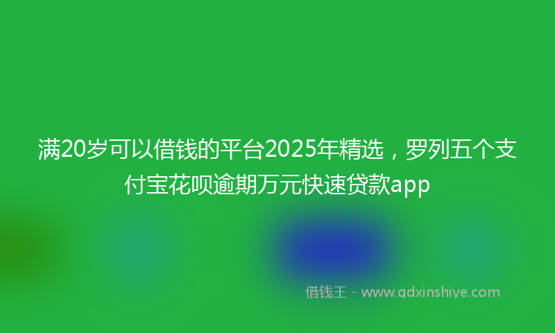 满20岁可以借钱的平台2025年精选，罗列五个支付宝花呗逾期万元快速贷款app