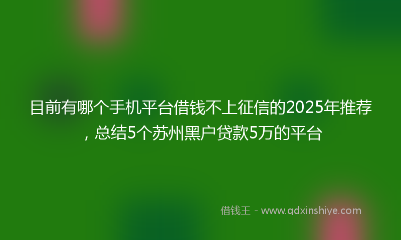 目前有哪个手机平台借钱不上征信的2025年推荐，总结5个苏州黑户贷款5万的平台