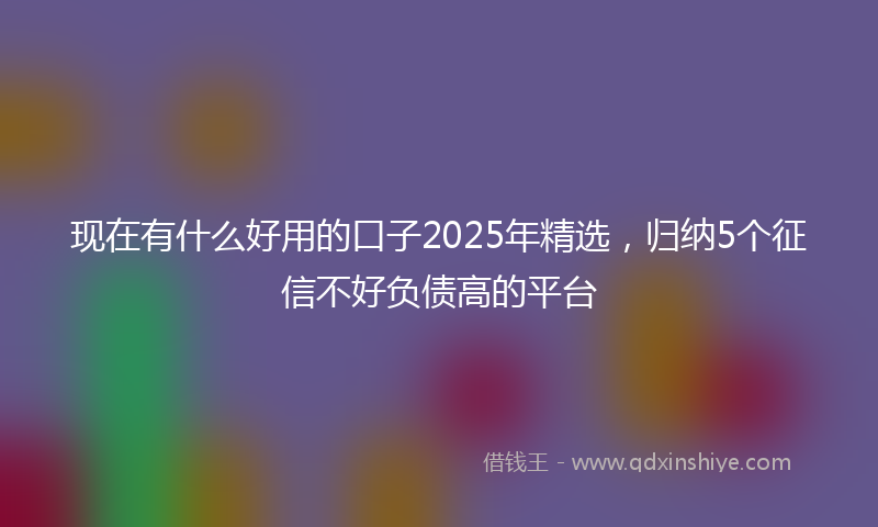 现在有什么好用的口子2025年精选，归纳5个征信不好负债高的平台